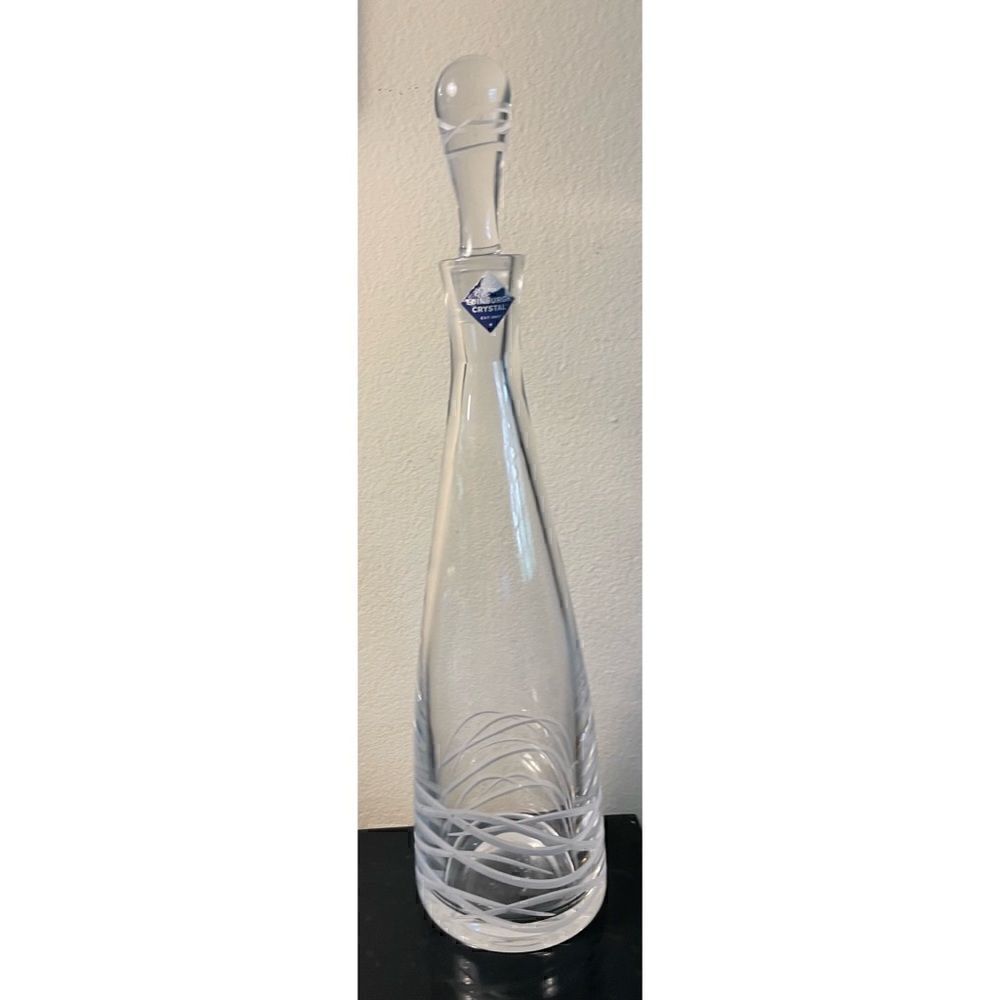 Edinburgh Cut Waves Crystal Gorgeous Tall Decanter-signed